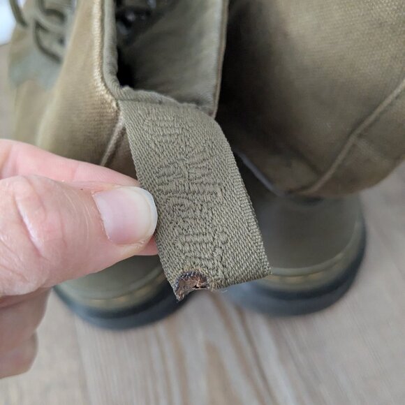 Dr Martens Combs Men 9 / Womens 10 EU 42 Olive Green Canvas Lace Up Combat Boots - Picture 7 of 9